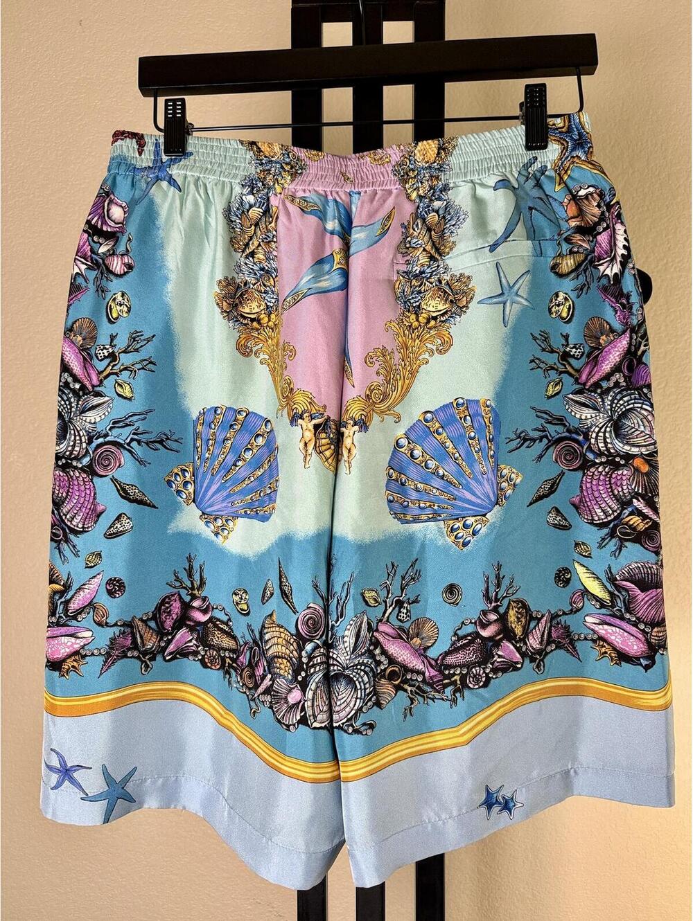 Versace Tresor de la Mer Silk Twill Shorts NWT Italy Mens IT 50 US 34 Medusa